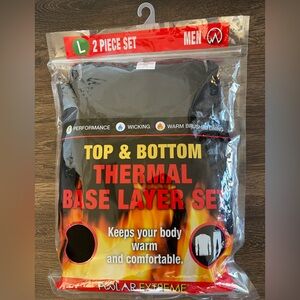 Black Thermal Base Layer Set - Mens Size L